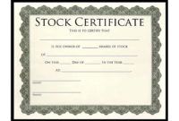 free stock certificate template
