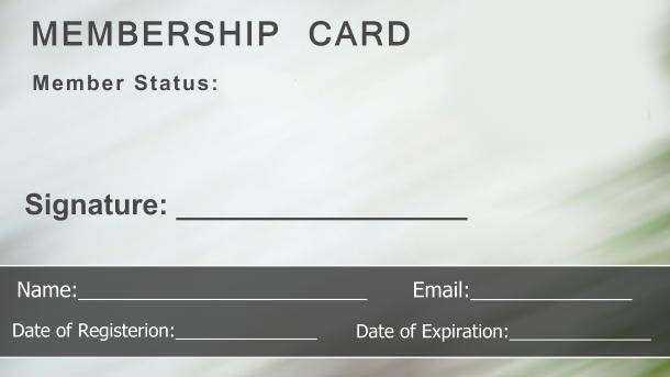 membership cards template