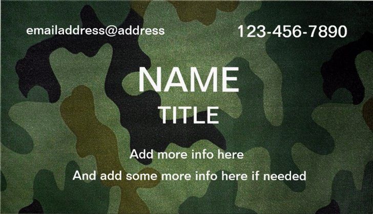 military buisness cards