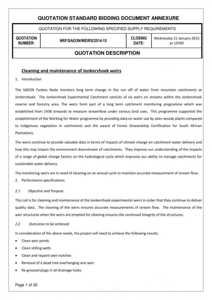 Maintenance Quotation Template