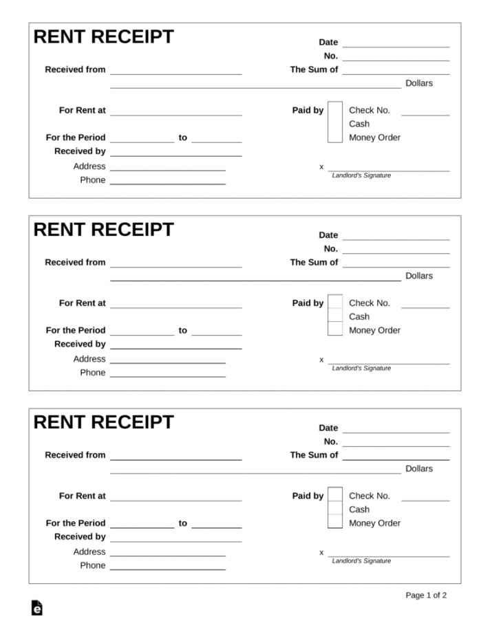 Rent Receipt Templates EmetOnlineBlog