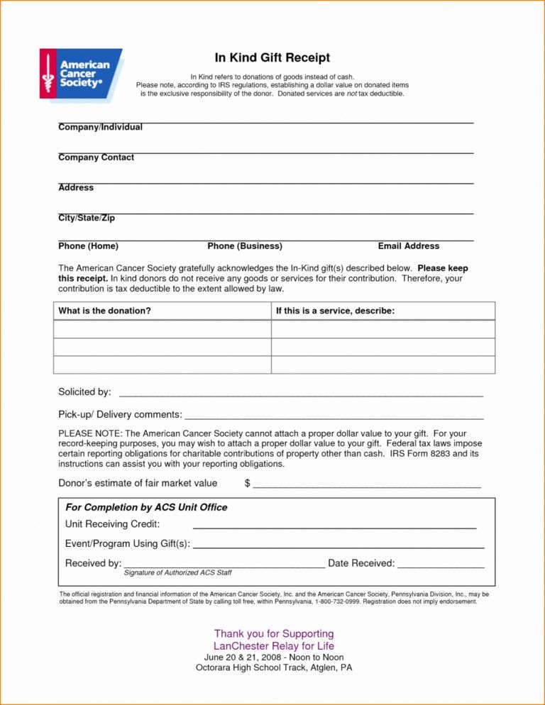 Printable Salvation Army Tax Receipt And Receipts For Donations Canada ...