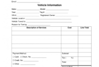 Free Vehicle Towing Receipt Template Word Pdf Eforms Car Towing Receipt ...