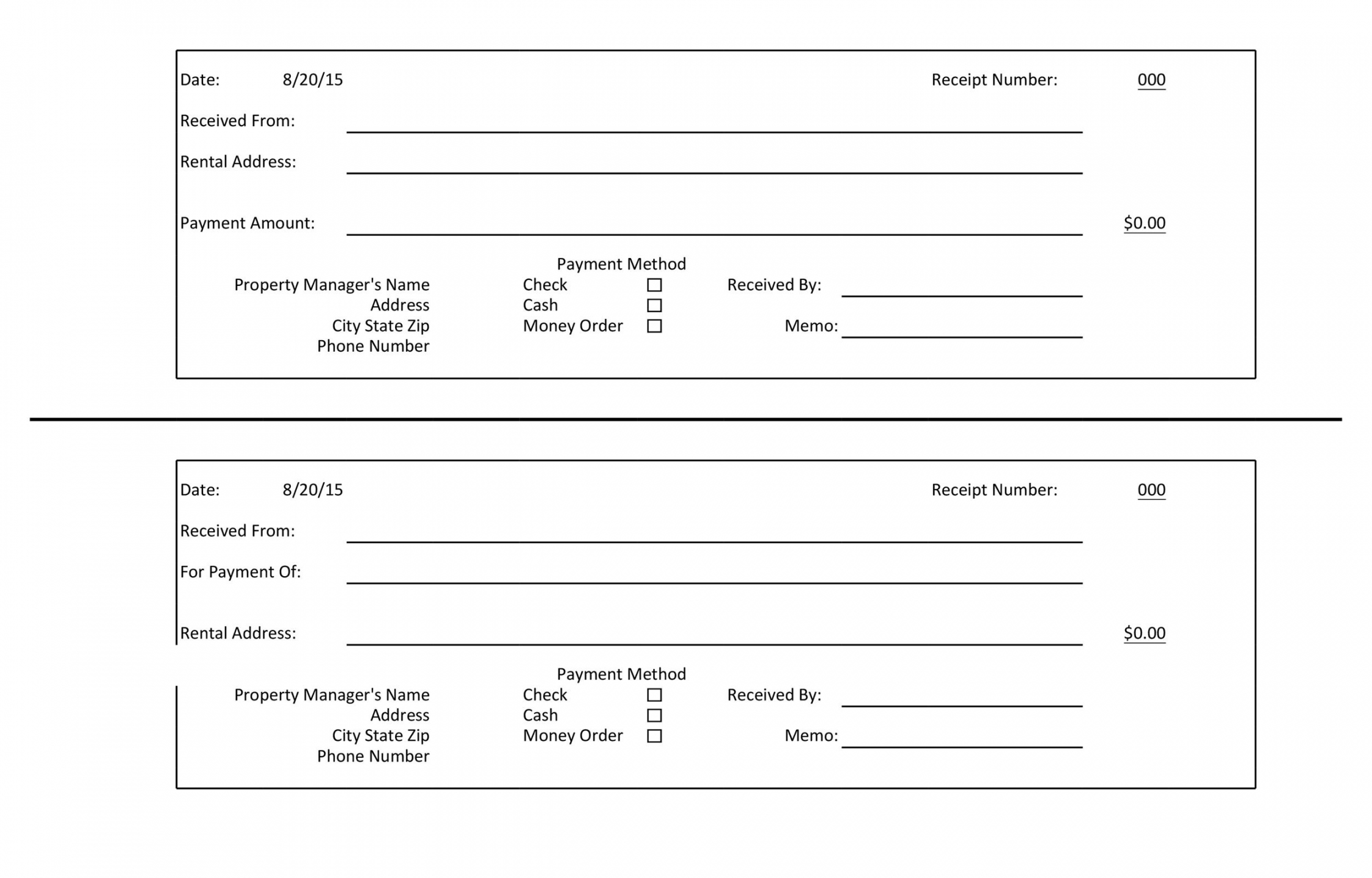 Free Printable Cash Receipt Template For Trips