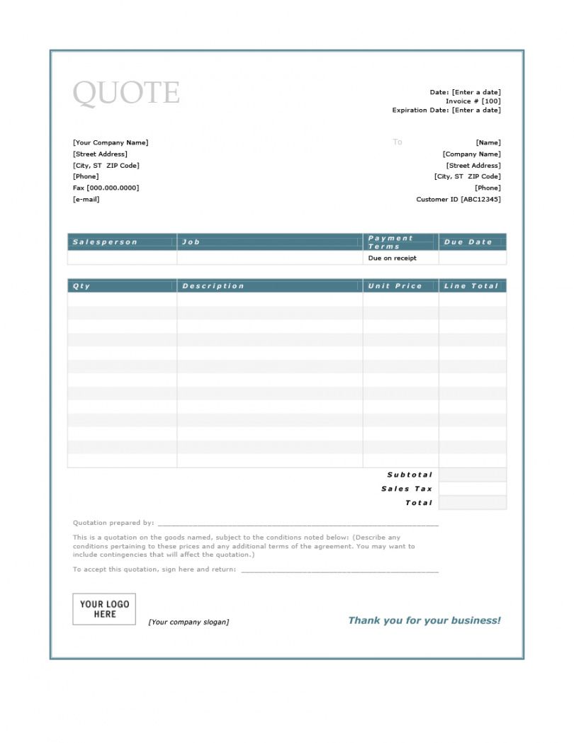 Construction Quotation Template EmetOnlineBlog