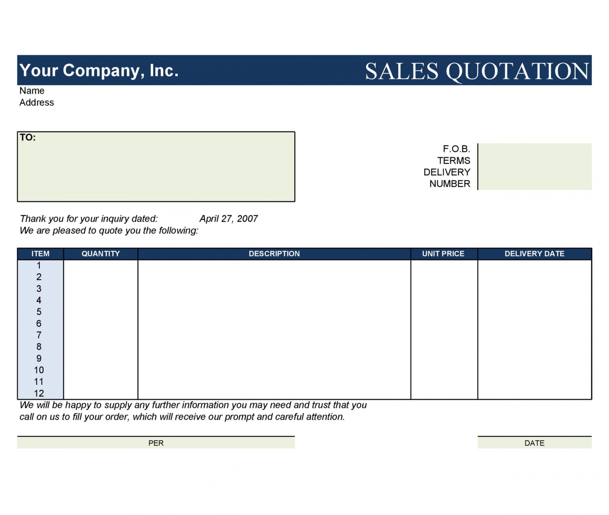 47 Professional Quote Templates 100 Free Download Sale Quotation 