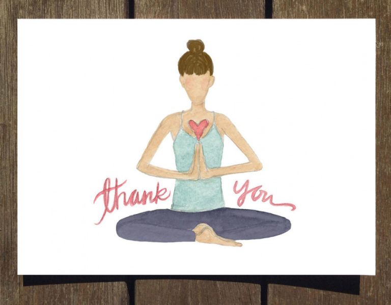 Sample of New Yoga Pose Greeting Cards! Starr Struck Thank You Card For