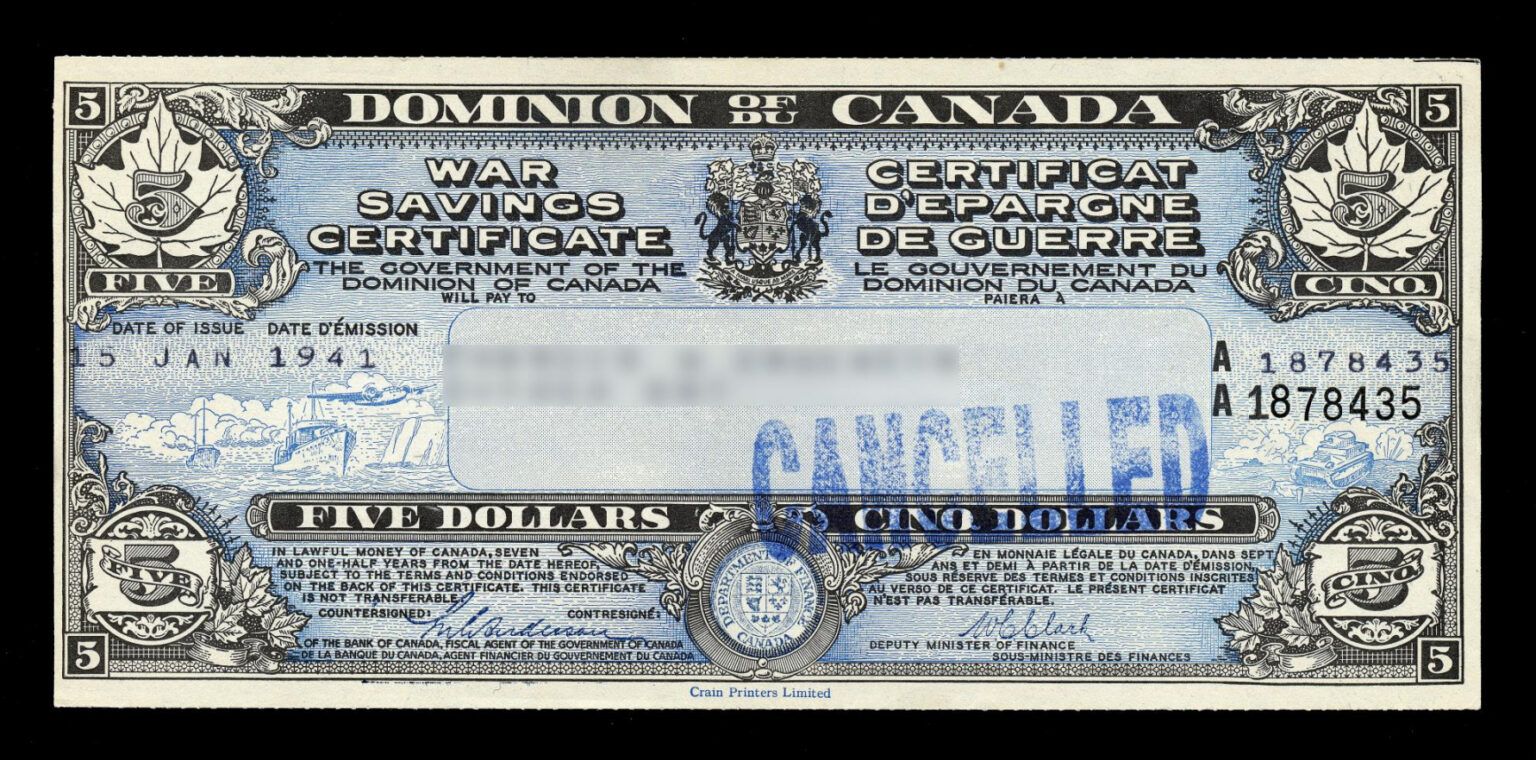 Printable Certificated Bonds Canada Savings Bonds Bond Certificate 