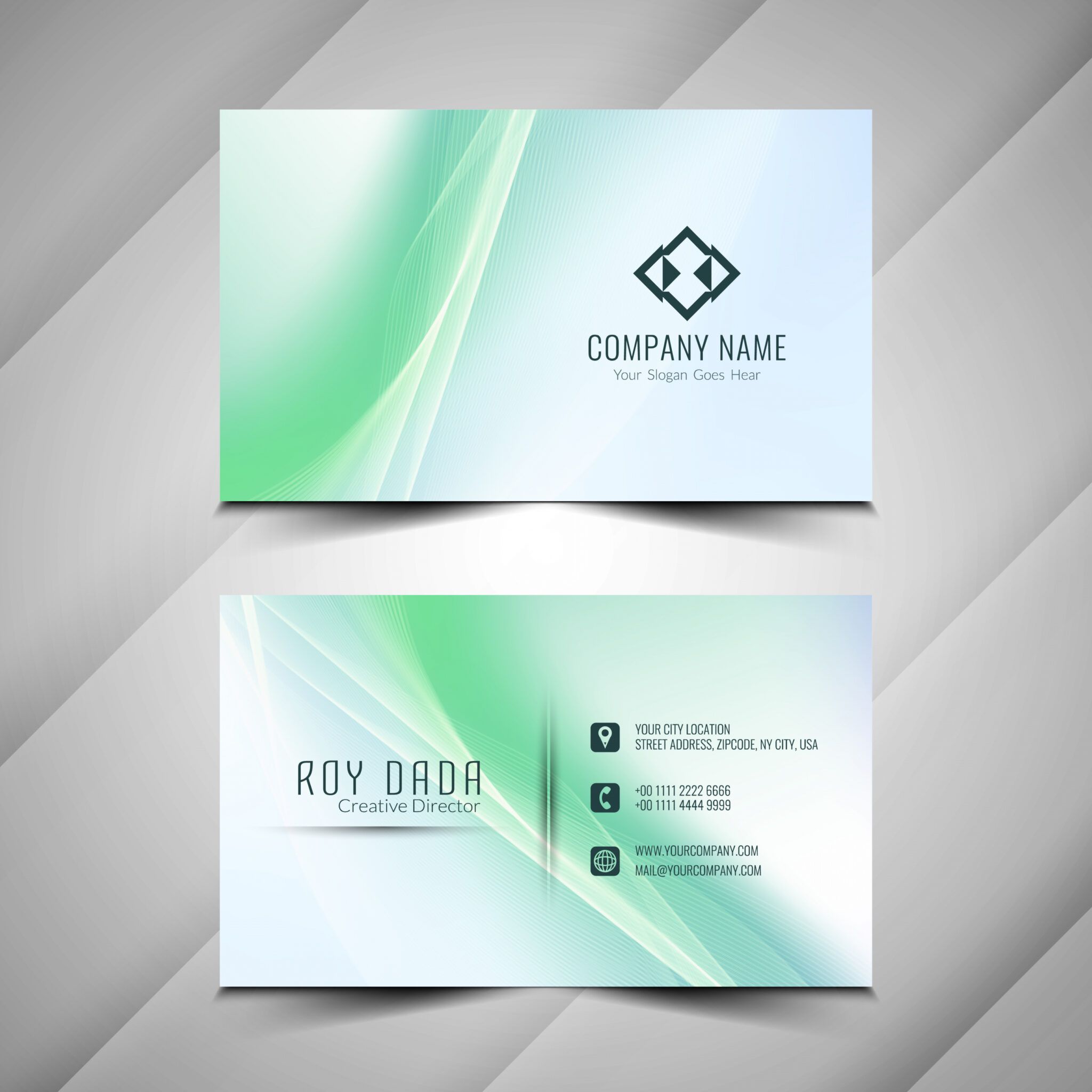 Professional Colorful Business Card Template Excel Example