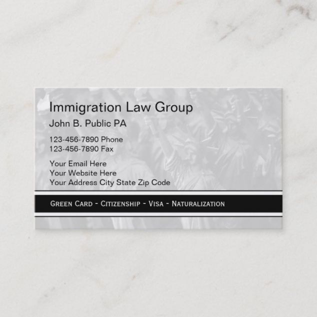 Immigration Attorney Business Card
