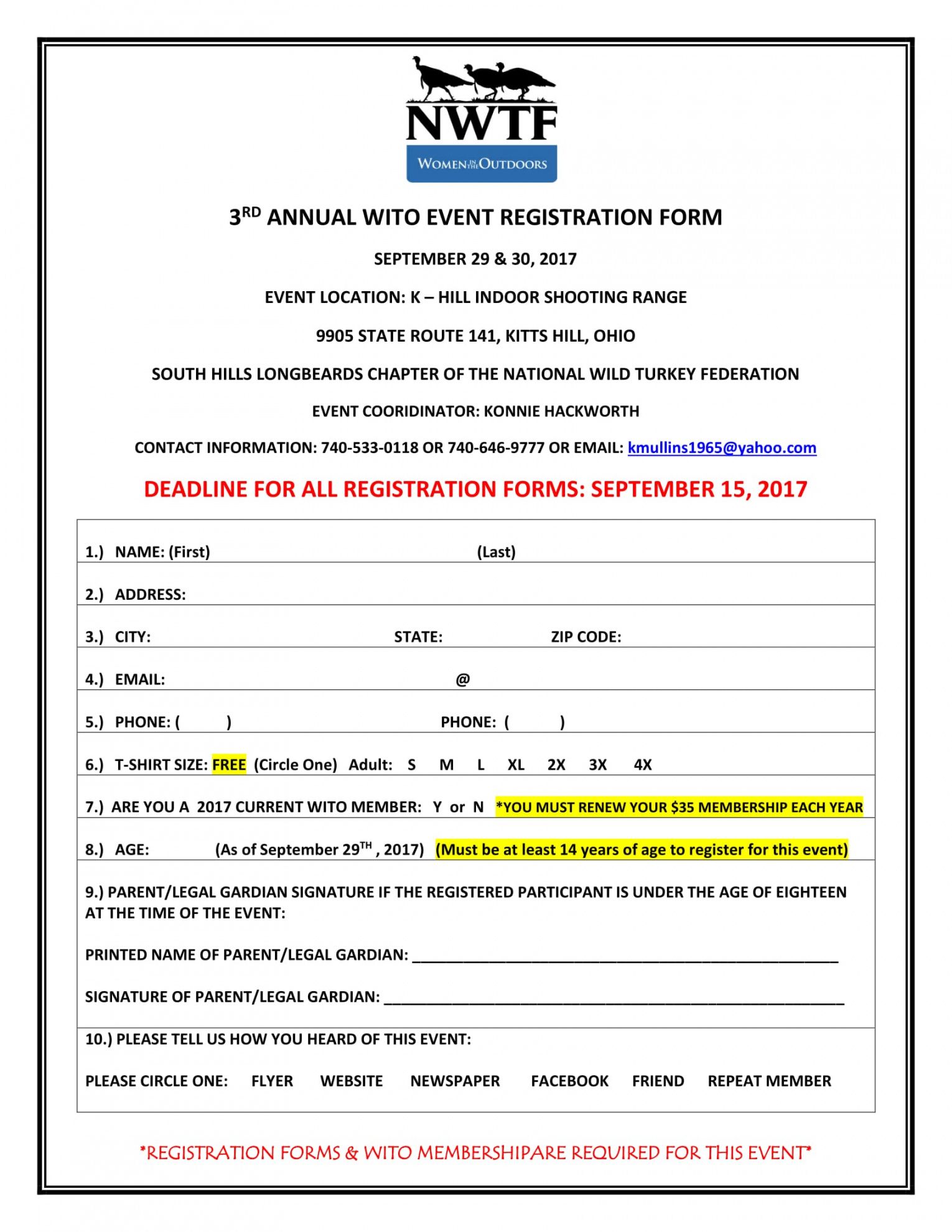 Printable Event Registration Form Template Printable Forms Free Online