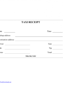 Taxi Receipt Template | EmetOnlineBlog