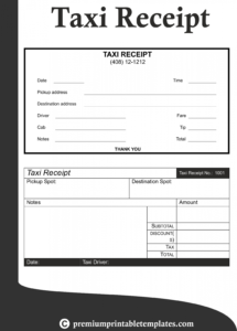 Taxi Receipt Template | EmetOnlineBlog